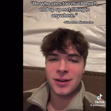 Me = "He who sees too much much, end up up not fitting in anywhere." -Friedrich Nietzsche