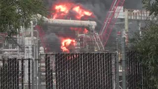 Firefighters battling fire at Martinez Refinery Company in Contra Costa County