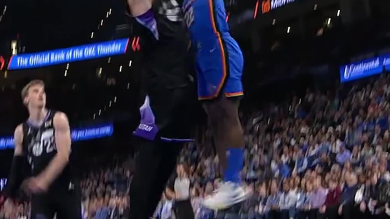 rises up and ROCKS the rim! 😱 UTA-OKC • NBA League Pass