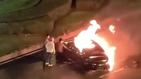 “ assassinated by smart car... EV locks driver in as battery does the rest...”