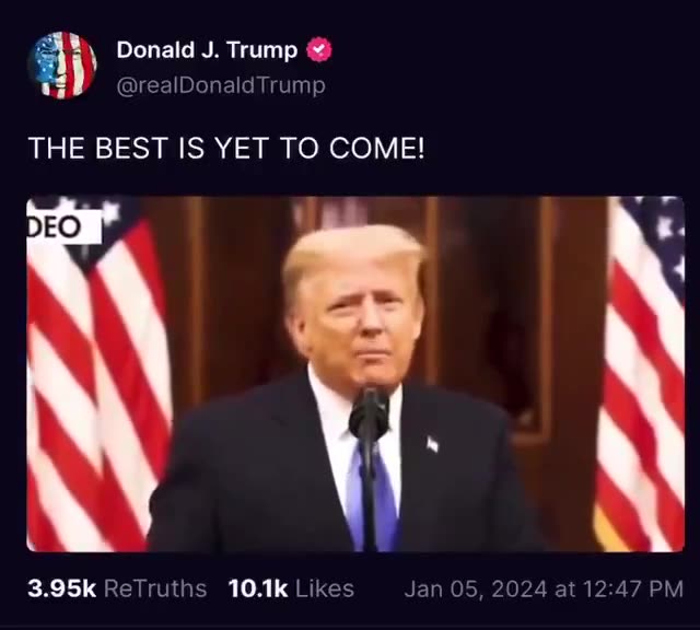 Donald J. Trump @realDonald Trump 🇺🇸THE BEST IS YET TO COME!