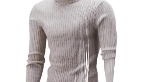 Classic Vintage Slim Turtleneck Sweater for Men | Warm Winter Knitwear