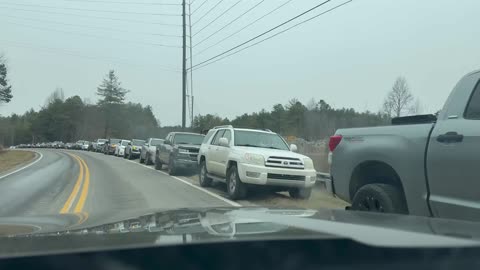 Cars lined up for 3 miles waiting to fill propane tanks for heat tonight in WNC