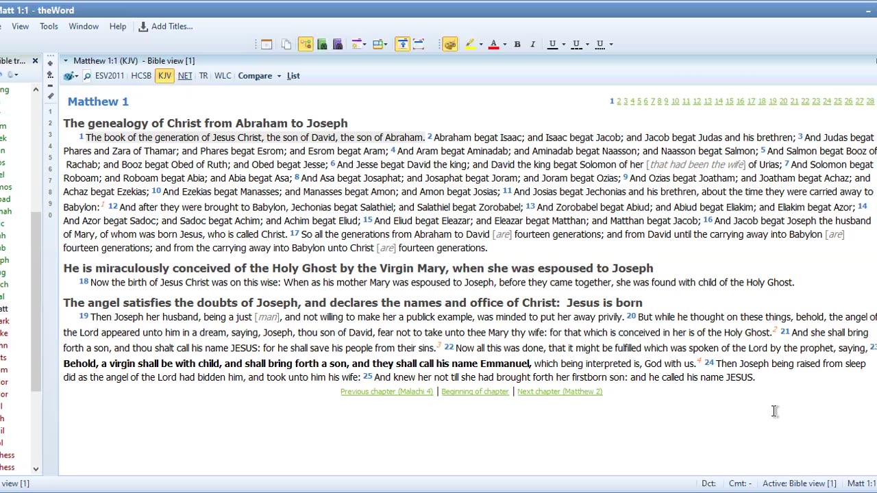 Bible Study Matthew 1