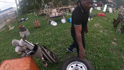 Hanging at Angry L flea market with Roberto,