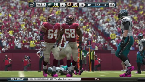 1969 REDSKINS VS PHILADELPHIA EAGLES WEEK 4 , MADDEN 16