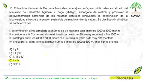 SAVIA REGULAR 2025 | Semana 09 | Geografía