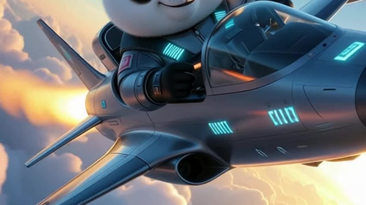 Panda is flying the jet!