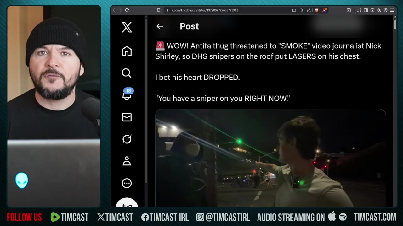 DHS Sniper TARGETS ANTIFA, Leftist FINDS OUT After Threatening Nick Shirley | Tim Pool