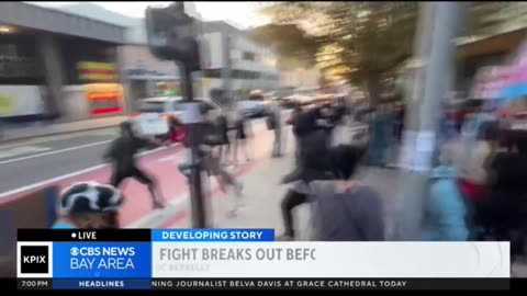 Local CBS station describes violent mob as 'mostly peaceful' at Berkeley