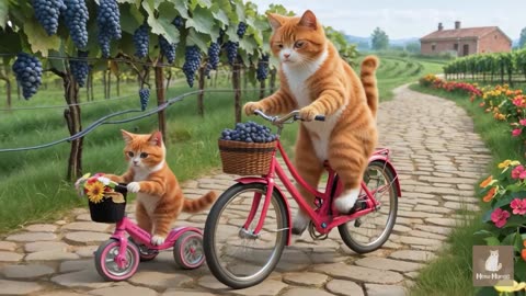 Ginger Kitten and Mother Cat Rescue an Abandoned Kitten, Take Care of Him Like Family 🐾 🚲❤️