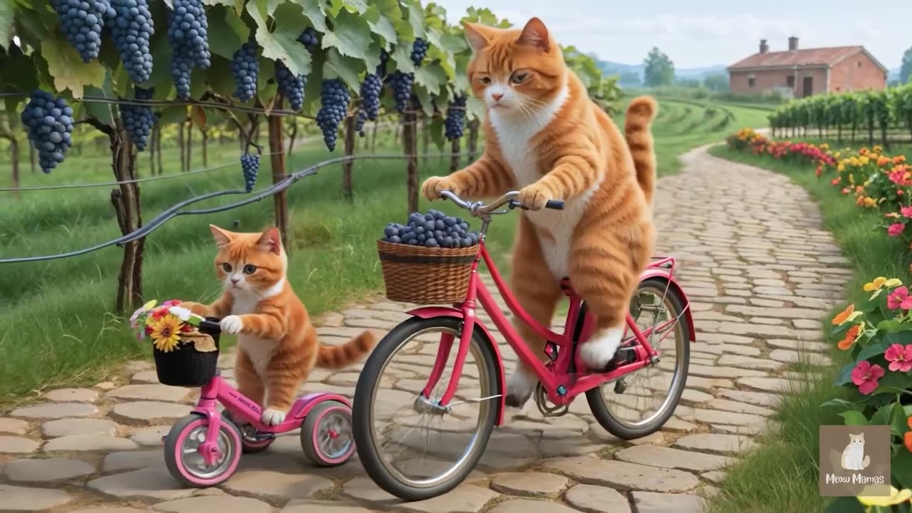Ginger Kitten and Mother Cat Rescue an Abandoned Kitten, Take Care of Him Like Family 🐾 🚲❤️