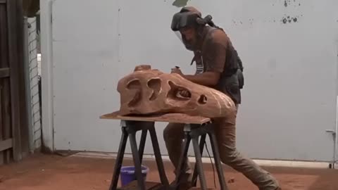 😮🦖 Watch This Guy Carve a Huge T-Rex Skull! | FeedMyCuriosity