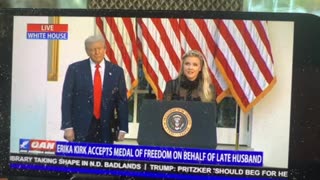 Erika Kirk accepts presidential medal 🏅 of freedom