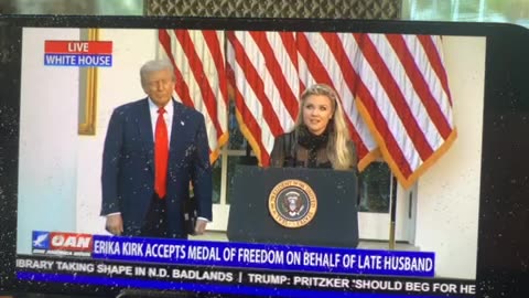 Erika Kirk accepts presidential medal 🏅 of freedom