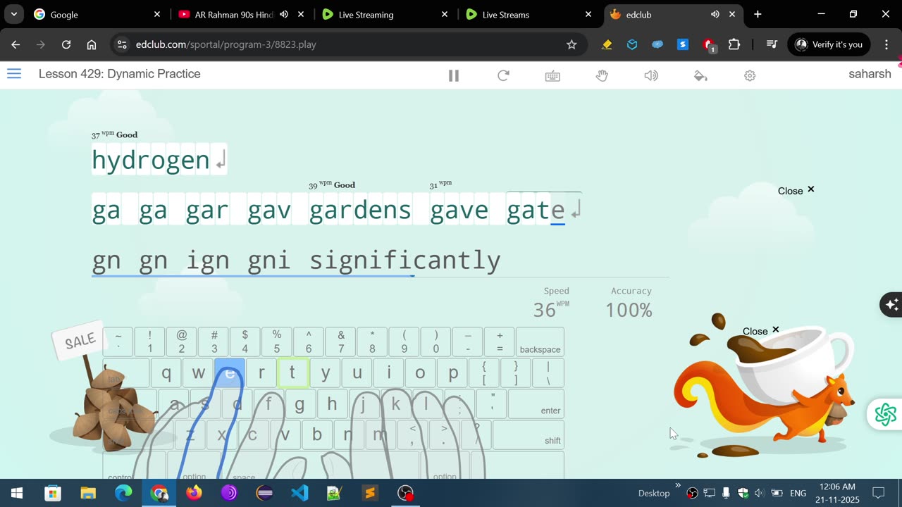 Touch Typing Live Stream