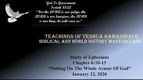01-22-26 Study of Ephesians Chapter 6:10-13 “Putting On The Whole Armor Of God”