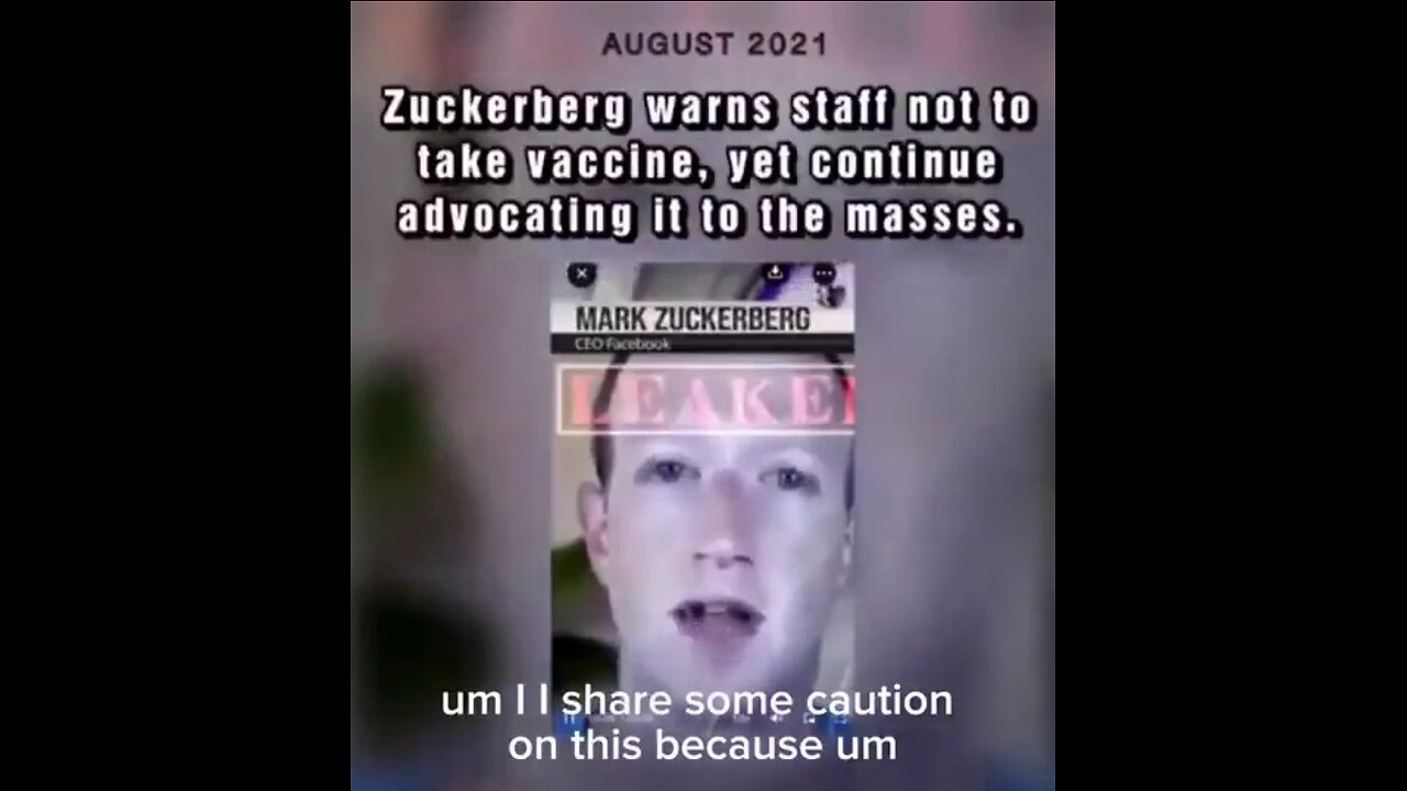 This video was proof that Zuckerberg had foreknowledge of Crimes Against Humanity