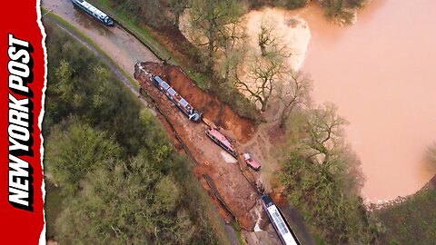 Gigantic sinkhole swallows boats in the UK