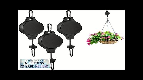 2Pcs Plant Hook Pulley Retractable Plant Hanger Easy Reach Hanging Flower Basket Review