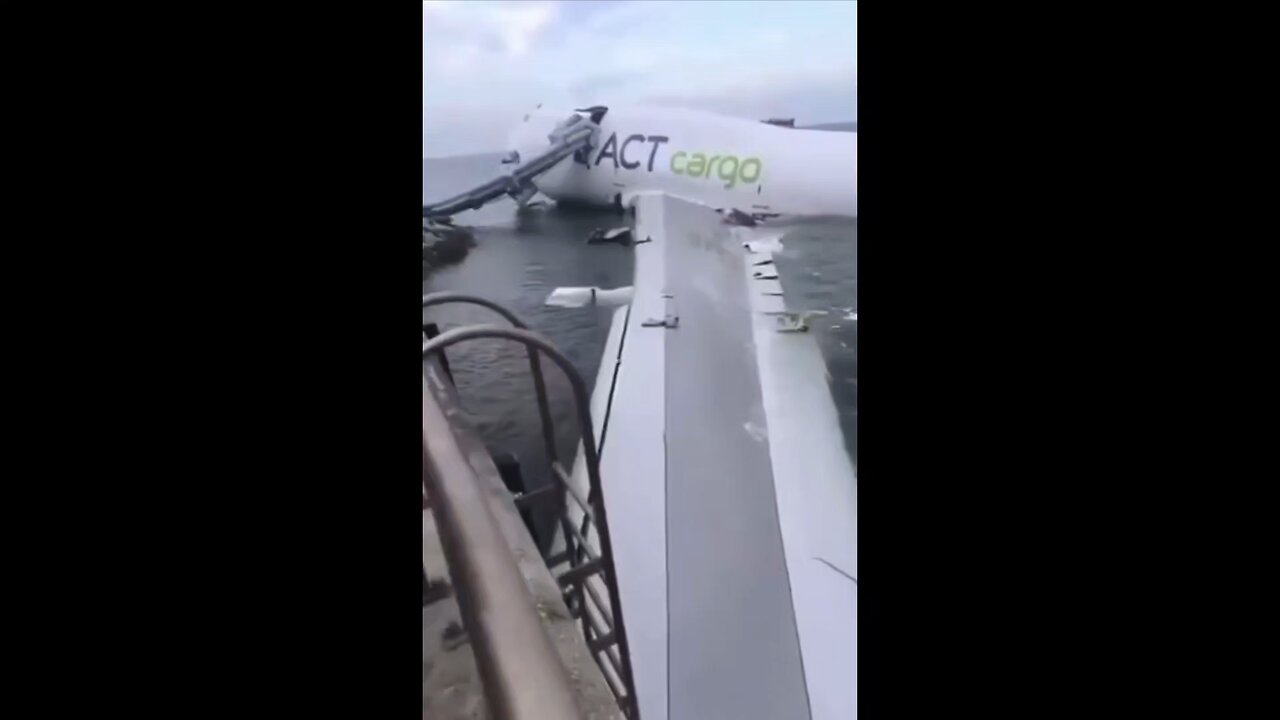 In Hong Kong, a Boeing 747 cargo plane skidded off the runway