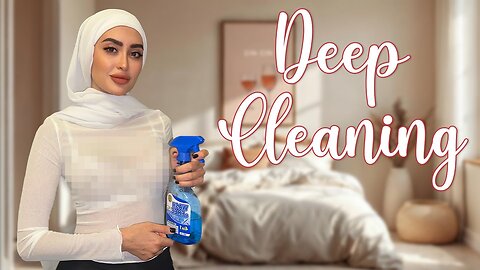 4K Cleaning Routine | Wiping Mirror in Sheer Outfit & Hijab | Try-On