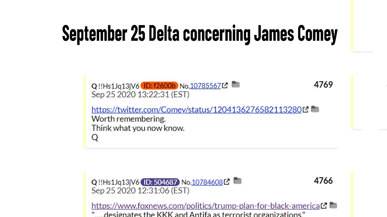 September 25 Delta concerning James Comey