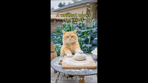 A cat that cooks for itself