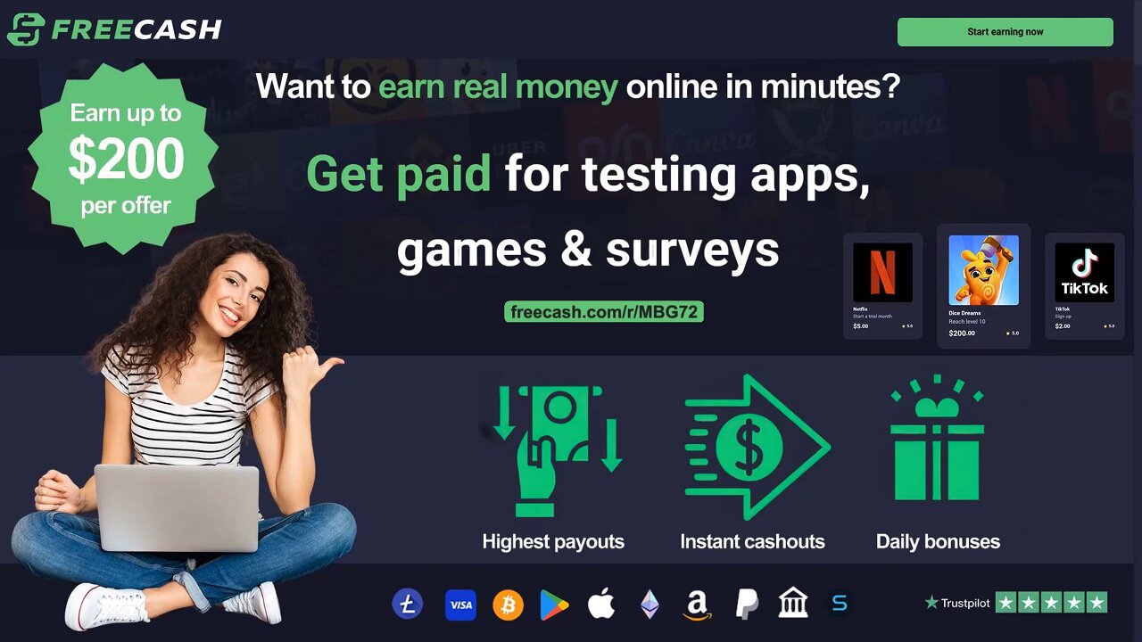 Earn Free Cash Online Fast | Play Games, Take Surveys & Get Paid Instantly on Freecash