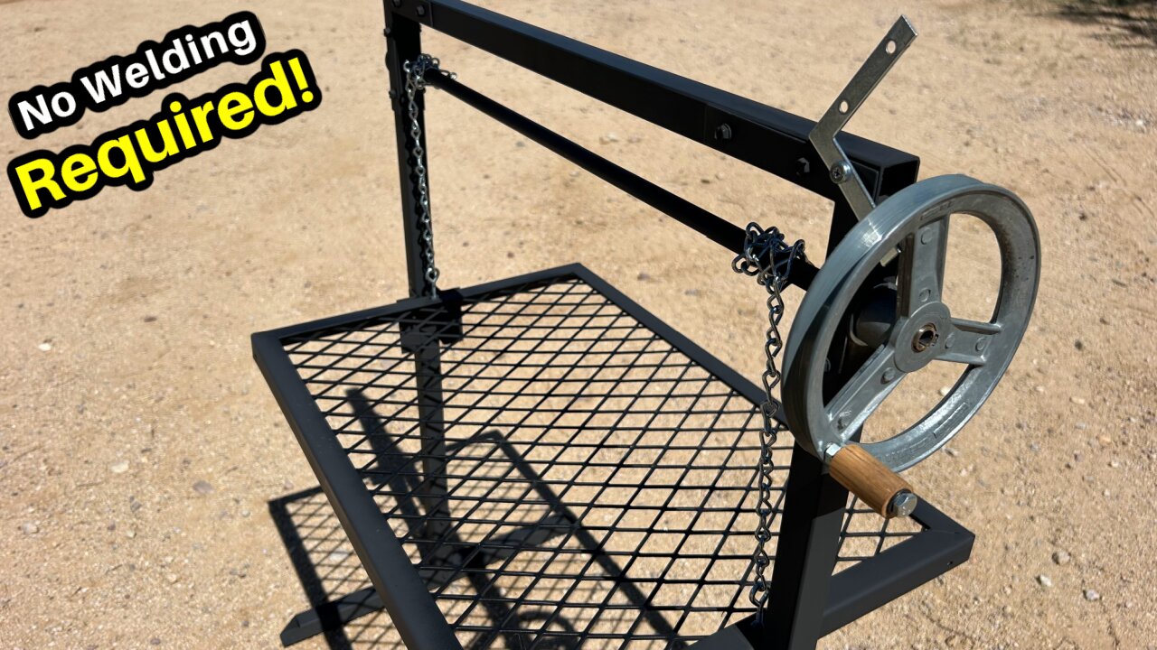 How to Make a Santa Maria Adjustable FirePit Grill - NO WELDING Required