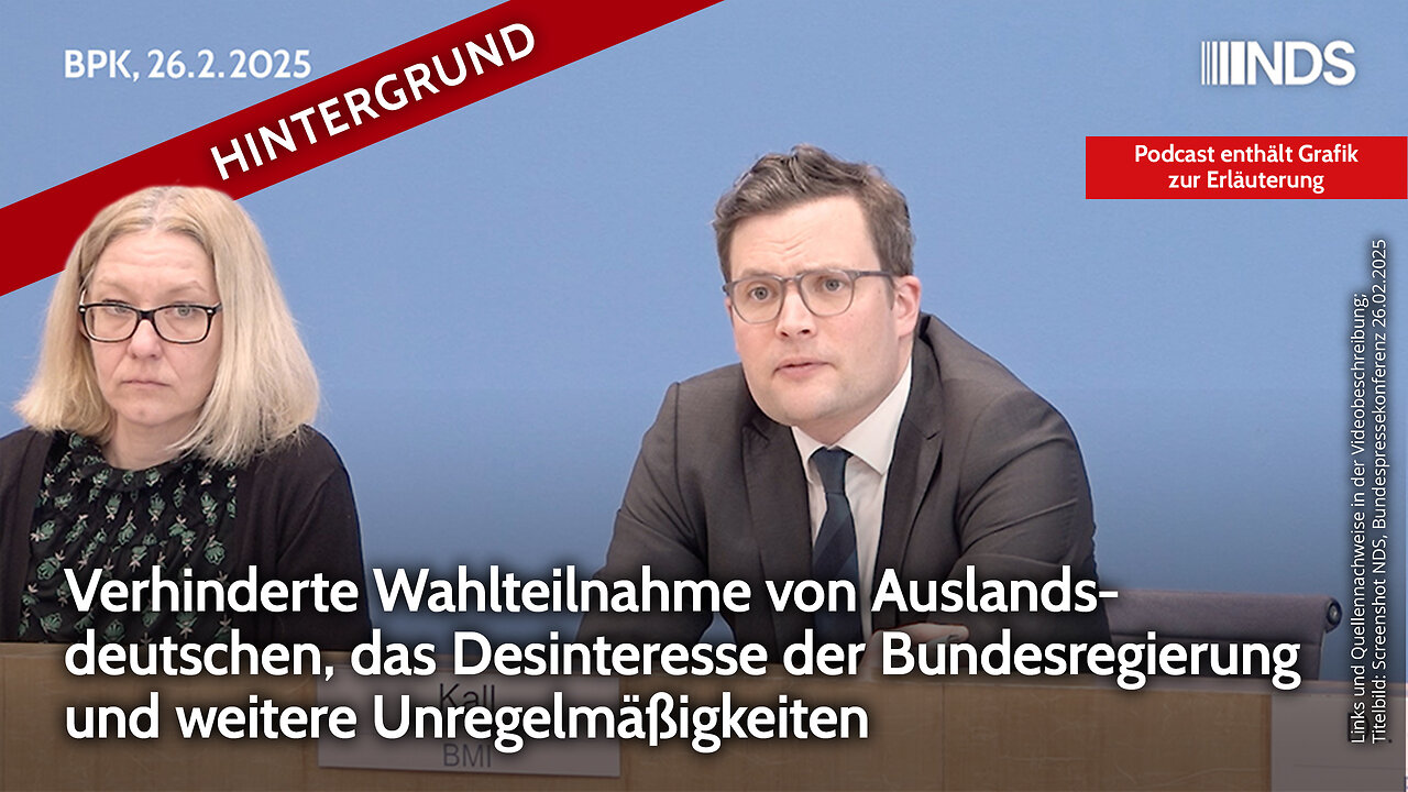 Verhinderte Wahlteilnahme von Auslandsdeutschen und weitere Unregelmäßigkeiten | F. Warweg BPK HG