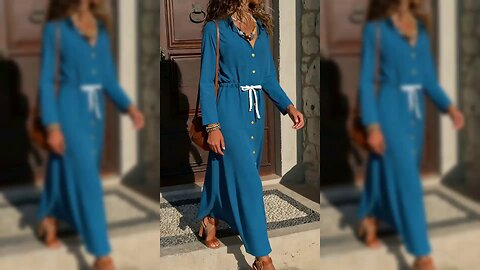 Button-Down Long Sleeve Dress