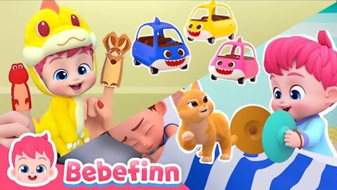 Mix-Morning Song2, Baby Car, Dino Finger Family | Song for Kids | Bebefinn Nursery Rhymes