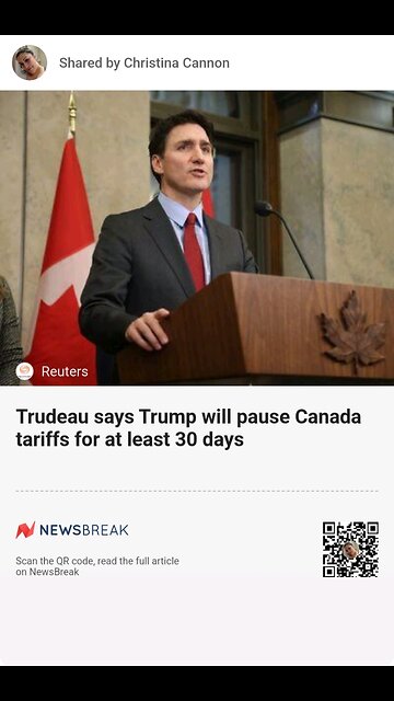 Politics Trudeau says Trump will pause Canada tariffs for at least 30 days