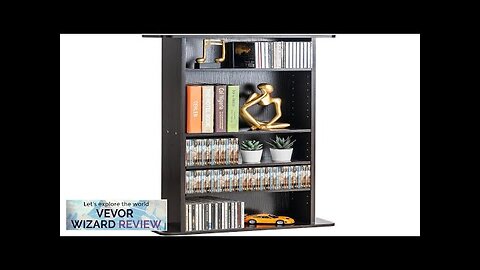 VEVOR Media Storage Cabinet 5 Layers Adjustable DVD Shelves 240 CDs Espresso Review