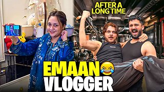 Emaan Shooting Vlog First time😂UK main Gym join kr lia after long Time😱