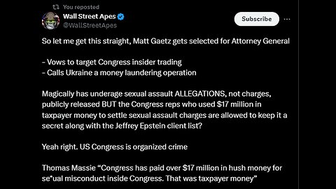 Massie “Congress has paid over $17 million in hush money for se*ual misconduct inside Congress"