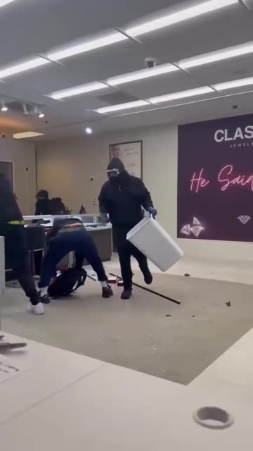 Blacks destroy jewelry store, cause car crash, get caught, no jail time