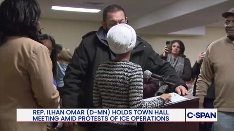 Full video of man spraying unknown substance on Ilhan Omar