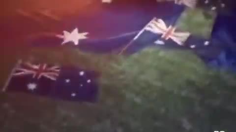 Australian far-leftists torch Australian flags for Australia Day.