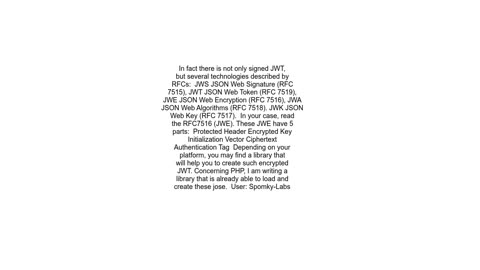 Encrypting JWT payload