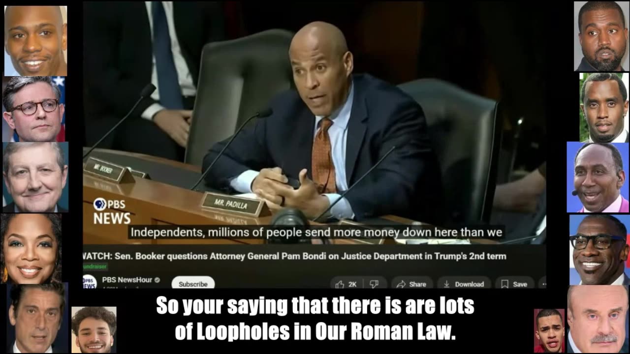 Senator Booker Exchange with Pam Bondi explained