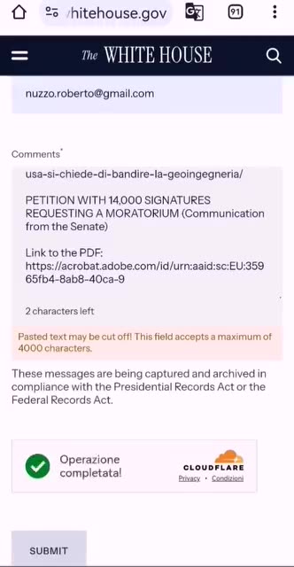 GEOINGEGNERIA: video che dimostra come fare per scrivere alla Casa Bianca