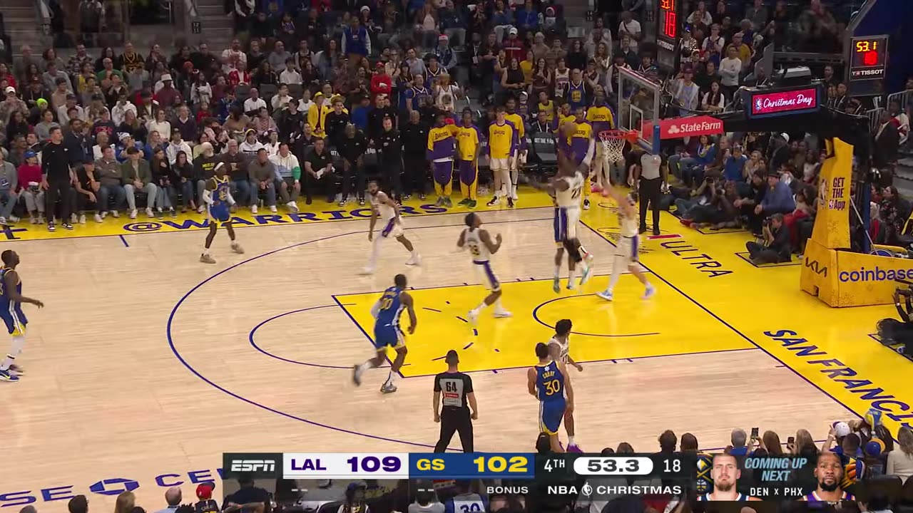 Final 2:53 INCREDIBLE ENDING Lakers vs Warriors