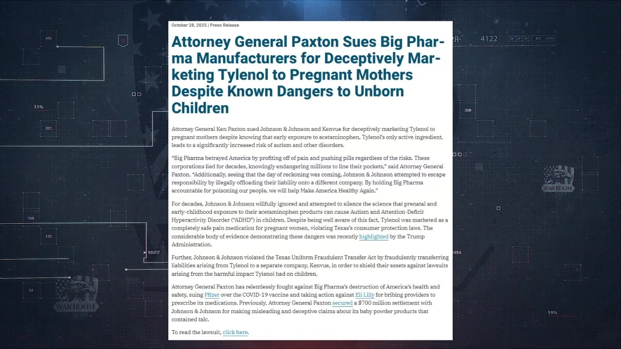 AG Paxton Sues Big Pharma Manufacturers For Deceptively Marketing Tylenol To Pregnant Mothers