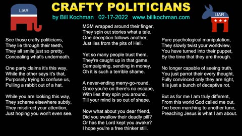 CRAFTY POLITICIANS -- an original song by Bill Kochman.