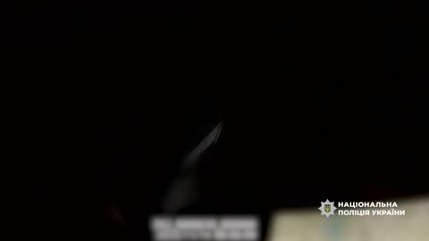 Police showed the shooting down of an enemy UAV over Kyiv