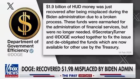 HUD Secretary Scott Turner said D.O.G.E has found $1.9 Billion in misplaced funds