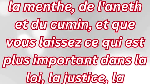 "Justice, Miséricorde et Fidélité : Les Priorités du Cœur" Matthieu 23:23#shorts #youtube #jesus #yt