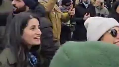 Palestinian flag raising ceremony outside Toronto City Hall today